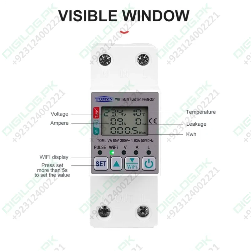 Tomzn Toml-va 63 Wifi Breaker Meter Switch Voltage