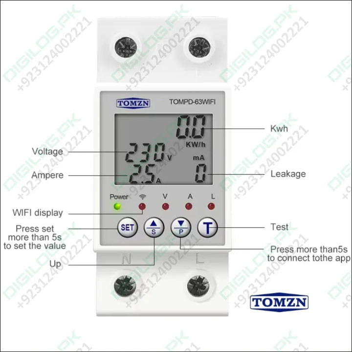 TOMZN TOMPD-63 WIFI Earth Leakage Smart Circuit Breaker