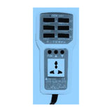 TOOLTOP ET480 Plug-in Watt Meter - light blue plug-in watt meter with six-window display and universal socket