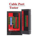 TOOLTOP ET605 Network Cable Tester and Wire Tracker - red TOOLTOP ET605 cable tester main unit and remote with LED rows