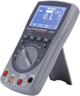 TOOLTOP ET827 Oscilloscope Multimeter - grey handheld scope meter with colour screen and rotary dial on a kickstand