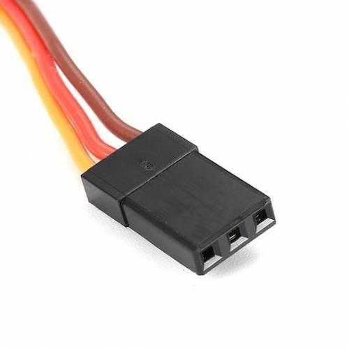 Towerpro MG90S Mini Digital 180 Degree Servo Motor 2.2kg 0.08sec 13G - close-up of the black three-pin female connector with yellow, red, and brown wires.