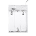 Transparent Battery Box Holder with Switch for 3 x AA ( Stock Lot ) - a clear plastic case featuring three battery compartments, metal springs, and a top switch.