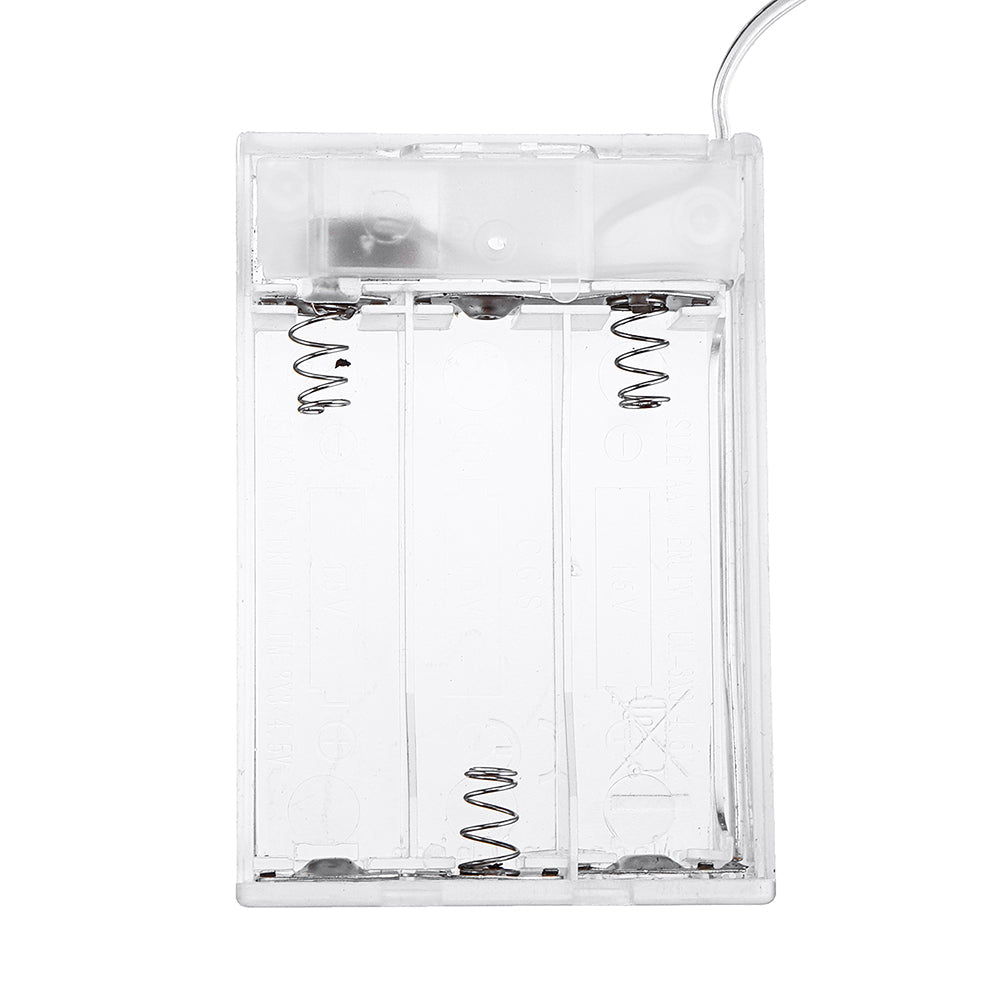 Transparent Battery Box Holder with Switch for 3 x AA ( Stock Lot ) - a clear plastic case featuring three battery compartments, metal springs, and a top switch.