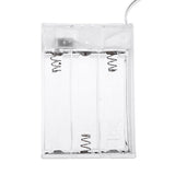 Transparent Battery Box Holder with Switch for 3 x AA ( Stock Lot ) - a clear plastic case featuring three battery compartments, metal springs, and a top switch.