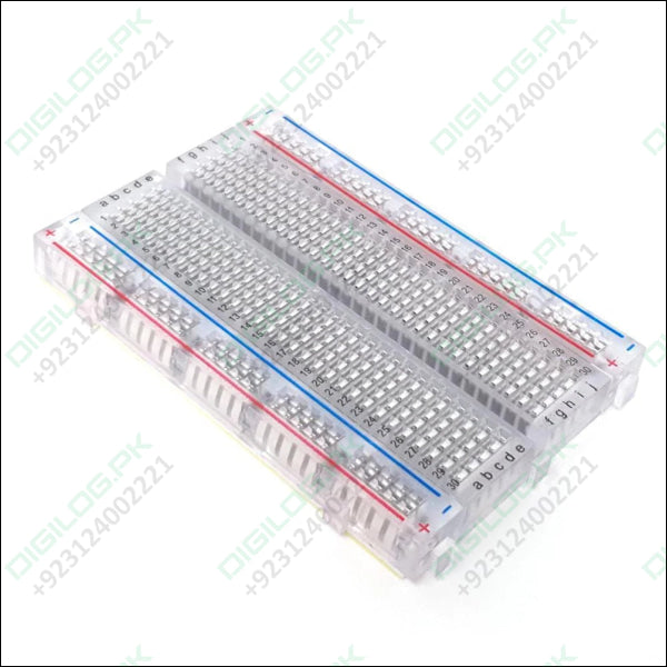 Transparent Clear Breadboard 400 Tie-Points 4 Power Rails