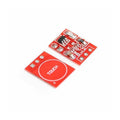 TTP223 Touch Sensor Module Touch Sensor For Arduino And Raspberry Pi - two red rectangular circuit boards, one with a circular touch pad and the other with labeled pins and components.