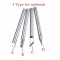 Type c For 60W Replaceable Internal Heating Electric Soldering Iron Bit - four different silver-coloured metal soldering iron tips labeled A, B, C, and D.