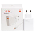 Type-C Mi 67W Power Adapter suit - the white wall charger and its branded retail box with a printed image of the charger and a USB-C cable.