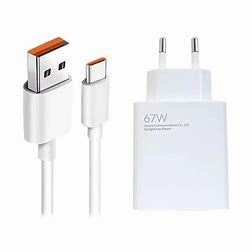 Type-C Mi 67W Power Adapter suit - a white 67W wall charger with two-pin plug and a white USB-A to USB-C charging cable.