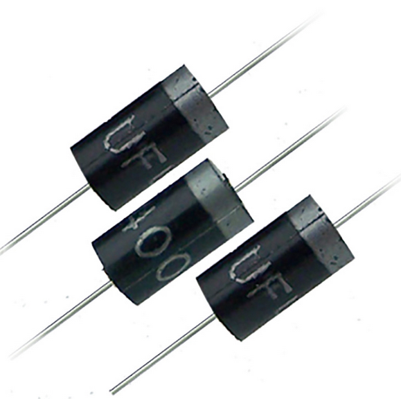 UF4007 Ultra Fast Diode - three black cylindrical electronic components with silver bands and wire leads, marked with the text UF4007.