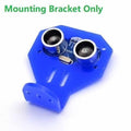Ultrasonic Distance Sensor Mounting Bracket Holder Stand - a blue acrylic bracket holding an HC-SR04 ultrasonic sensor with two circular transducers.