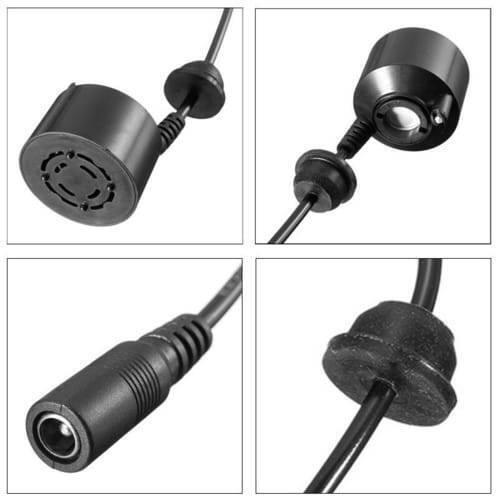 Ultrasonic Humidifier Mist Maker Air Humidifier Fog Maker - close-up views of the black cylindrical misting head, rubber grommet, and power connector.