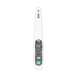UNI-T A61 Digital Probe Thermometer – -40 to 250℃ Instant-Read, Food / Kitchen / BBQ Cooking Thermometer - a white, pen-shaped device with a digital display reading 31.3°C, three control buttons, and a metal probe tip.