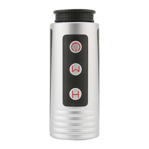 UNI-T LM1000A Laser Rangefinder – 1000 m, 6× Monocular, Golf & Hunting, Flagpole Lock, Slope / Speed / Angle, ±1 m - a silver cylindrical monocular featuring a black control panel with three circular buttons marked with power, M, and H icons.