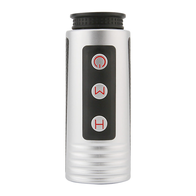 UNI-T LM1000A Laser Rangefinder – 1000 m, 6× Monocular, Golf & Hunting, Flagpole Lock, Slope / Speed / Angle, ±1 m - a silver cylindrical monocular featuring a black control panel with three circular buttons marked with power, M, and H icons.