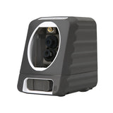 UNI-T LM571LD-I Green Cross Line Laser Level – 1V1H, ±2 mm/10 m, Self-Leveling, 510 nm, 130°/150° Wide Lines, 12 h Runtime, Tripod Mount - a grey and white device with a front lens, internal laser optics, and a sliding lock switch at the base.