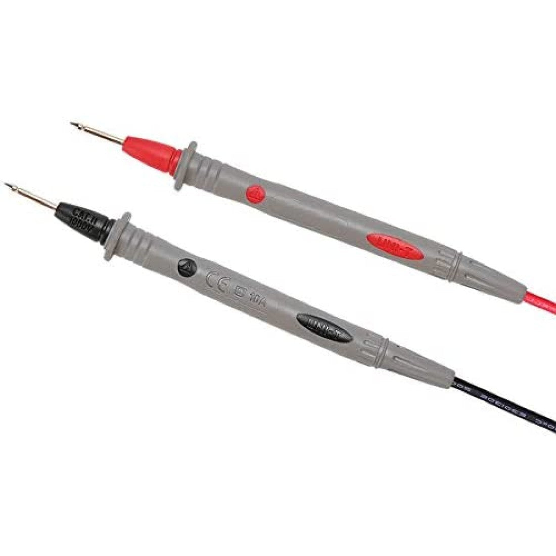 UNI-T UT-L28 Test Leads & Probes – Replacement Probe Set for UT171 / UT181 Series Multimeters, 900mm Leads - a pair of grey multimeter probes with red and black tips and connecting wires against a white background.