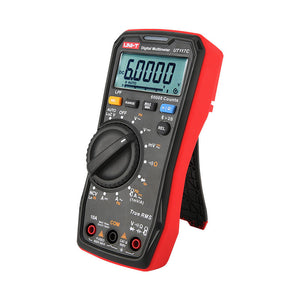 UNI-T UT117C High-Precision True RMS Digital Multimeter – 60000 Count, Bluetooth, LoZ, LPF, AutoVolt, NCV, AC/DC 600V, Capacitance, Frequency, 2m Drop-Proof - a black and red handheld device with a rotary dial, function buttons, and a screen displaying 6.0000 DC.