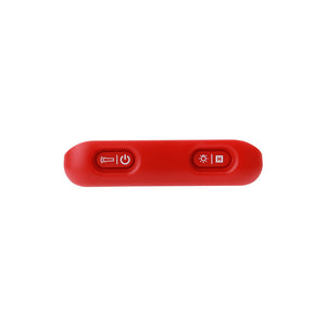 UNI-T UT122 Smart Digital Multimeter – 6000 Count Auto-Identify, True RMS, EBTN Display, AC/DC 600V, 99mF Capacitance, Temperature, Type-C Rechargeable, NCV - close-up of the red control panel featuring two buttons with flashlight and brightness icons.