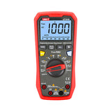 UNI-T UT161B True RMS Digital Multimeter – 6000 Count, AC/DC 1000V, 10A, Capacitance, Frequency, Temperature, NCV, USB, CAT III 1000V / CAT IV 600V - a red handheld device with a central rotary dial, function buttons, input ports, and a screen displaying 1000V.