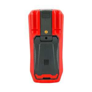 UNI-T UT161D True RMS Digital Multimeter – 6000 Count, AC/DC 1000V, 20A, Capacitance, Frequency, Temperature Probe, NCV, USB, CAT III 1000V / CAT IV 600V - rear view showing the red and black plastic casing, a central screw, and a battery compartment cover.