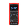 UNI-T UT171A Industrial True RMS Digital Multimeter – 60000 Count, AC/DC 1000V, 10A, LoZ, Square-Wave Output, Temperature, USB & Bluetooth, CAT III 1000V - UNI-T UT171B digital multimeter in a red protective case, featuring a central rotary dial, various control buttons, and a screen displaying 0.0000 DC V.