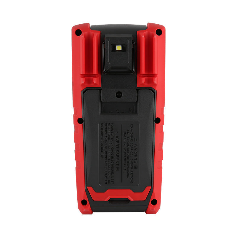 UNI-T UT196 True RMS Solar Digital Multimeter – 6000 Count, 1700V DC / 1500V AC, IP65 Waterproof, 2m Drop-Proof, Low-Pass Filter, LoZ, CAT III 1000V / CAT IV 600V - the red and black casing, a battery compartment cover, and a built-in LED light.