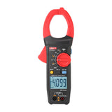 UNI-T UT205A+ Digital Clamp Meter – 1000A AC, 4099 Count, AC/DC 1000V, Resistance, Capacitance, Frequency, Duty Cycle, MAX/MIN, 45mm Jaw, CAT III 600V / CAT II 1000V - a rotary dial, function buttons, a screen displaying 4.099, and two input ports.