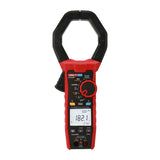 UNI-T UT219P AC Digital Power Clamp Meter – 1000A AC, 1000V, 3-Phase Power up to 3000kW, Harmonics/THD, Power Factor, Phase Sequence, True RMS, Bluetooth 5.0, 75mm Jaw, IP54, CAT IV 600V - a red and black handheld device with a large jaw, rotary dial, buttons, and an LCD screen showing 182.1.