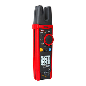 UNI-T UT256A True RMS AC/DC Fork Meter – 200A Open-Jaw Current, AC 750V / DC 1000V, Resistance, Frequency, NCV, Zero Mode, Data Hold, CAT II 1000V / CAT III 600V - the open-jaw, rotary dial, buttons, and a digital display reading 227.1.