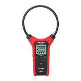 UNI-T UT281A True RMS Flexible Rogowski Clamp Meter – 3000A AC, 25.4cm (10") Flex Coil, AC/DC Voltage, Resistance, 3000 Count, IP54, 2m Drop-Proof - a circular current probe, a digital display showing 3000, and front-facing control buttons.