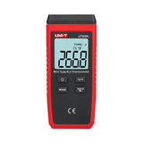 UNI-T UT320A Mini Contact Thermometer – K/J Thermocouple, −50°C to 1300°C, Single Channel, ±(0.5%+1), MAX/MIN/AVG, Data Hold, Backlit, 1m Drop-Proof - a digital display reading 266.8, power, mode, unit, and hold buttons on the front.