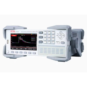 UNI-T UT3248+ Multi-Channel Temperature Recorder – 48 Channels, −200 to 1800°C, J/K/T/E/S/N/B/R Thermocouple, 4.3" LCD, USB / RS-232 / LAN Data Logger - with a grey frame, numeric keypad, control buttons, and a screen displaying a multi-line temperature graph.