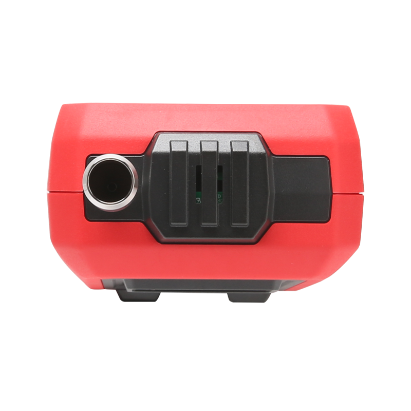 UNI-T UT337B Laser Particle Counter – 6-Channel 0.3–10 µm, ISO 21501-4, PM Mass Concentration, Temp / Humidity / Dew Point, 3.5" Colour LCD, Wi-Fi App - close-up view of the red and black top panel showing the circular air intake port and a black vented sensor cover.
