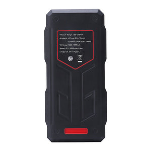 UNI-T UT345A Ultrasonic Thickness Gauge – Metal & Material, 1.00–300.00 mm, ±0.1 mm, Sound Velocity 1000–9999 m/s, 2.4" LCD, 300 Memory, USB-C Rechargeable - a black rectangular casing with a red label detailing technical specifications and power input.