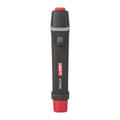 UNI-T UT345C Ultrasonic LPG Gas Cylinder Level Checker – Propane / Butane 8–14", No-Contact Liquid Level Indicator, LED, Pen Design with Flashlight - black and red pen-style casing with a top power button and a central light button.