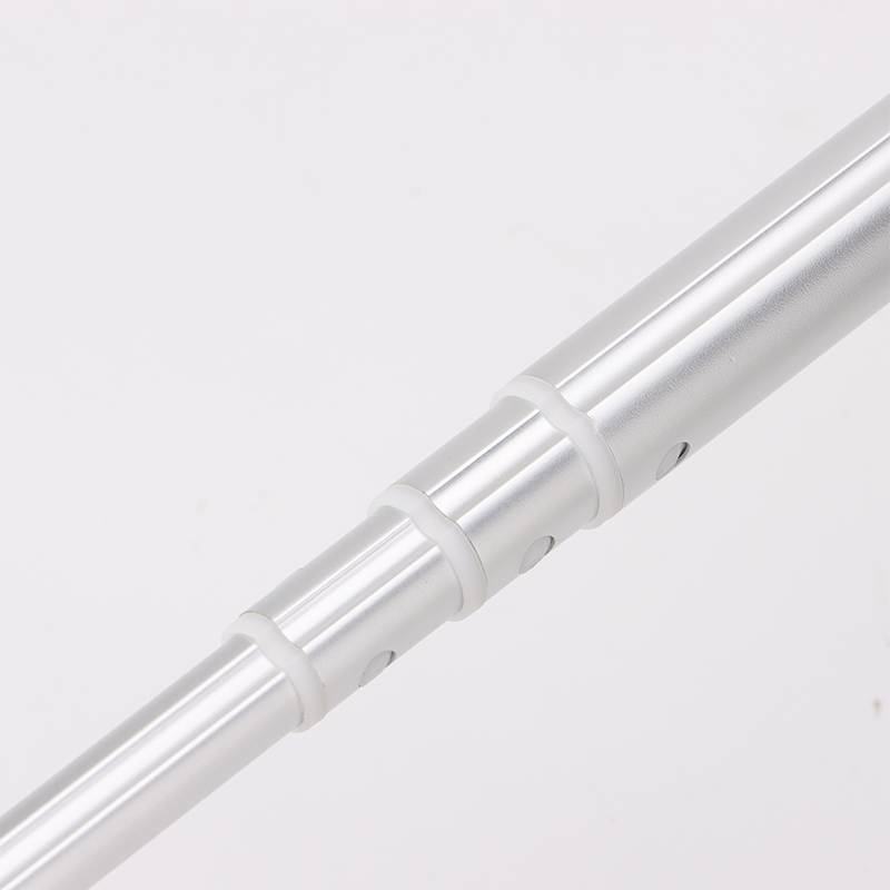 UNI-T UT362H Hot Wire Anemometer – Air Velocity 0–30 m/s, Air Flow / Volume, Temperature, 120 cm Flexible Probe, HVAC Duct Wind Meter, 99-Set Memory - a close-up view of the silver, telescopic metal probe showing its segmented, extendable sections and plastic joints.