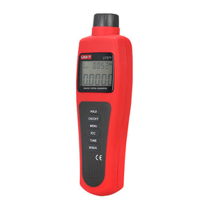 UNI-T UT371 Non-Contact Laser Tachometer – Photo RPM 10~99,999, ±(0.04%+2), Counting Mode, 50–200 mm Range, MAX/MIN/AVG, Backlit LCD - its backlit LCD screen displaying 0.0000, control buttons, and a top-mounted sensor.