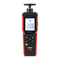 UNI-T UT372D 2-in-1 Contact & Non-Contact Tachometer – Photo RPM 1–99,999, Contact RPM, Surface Speed & Length, Bluetooth iENV App, ±0.02% - a digital display reading 250.6 m/min, a top contact wheel, and control buttons on the front panel.