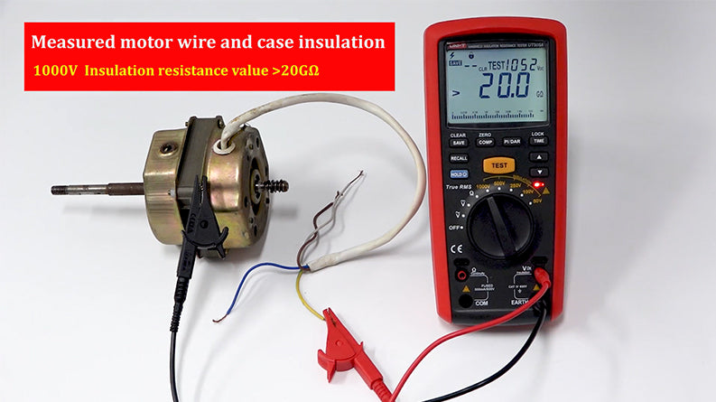 UNI-T UT505B Insulation Resistance Tester – Digital Megohmmeter, 100V/250V/500V/1000V - with red and black leads, showing a 20.0 GΩ reading on its digital screen.