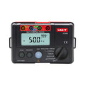 UNI-T UT526 Multifunction Electrical Tester – Multifunction Installation Tester, 250V/500V/1000V - a black rectangular device with a digital display showing 500 MΩ and 999V, featuring input ports, buttons, and a dial.