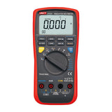 UNI-T UT533 Insulation Multimeter – Insulation Tester + Digital Multimeter - a red and black handheld device with a large digital display showing 0.000 V, a central rotary knob, and input ports.