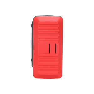 UNI-T UT572 Earth Resistance Tester – Digital Earth / Ground Resistance Meter - a close-up of the rectangular red rubber protective cover with horizontal grip ridges and two vertical slots.