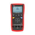UNI-T UT612 Digital LCR Meter – 20000 Count, 100Hz–100kHz, L/C/R/DCR/Q/D/θ/ESR, Series/Parallel, Auto Range, USB, SMD Test Clamp, Handheld Bridge - in a red and black handheld casing, featuring a central LCD screen displaying "OL" and multiple control buttons and ports.