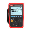 UNI-T UT620A Digital Micro Ohm Meter – 60000 Count, 10µΩ Resolution, 4-Wire Kelvin, Wire-Length, USB, Rechargeable Low-Resistance Ohmmeter - a red and black handheld device with a central rotary dial, control buttons, and a screen displaying 0.0000.