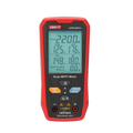 UNI-T UT673PV+ Solar MPPT Meter – 5–2200W, 10–150V, 0–20A, Bluetooth App, Data Storage, MC4 Test Lead, CAT 0 150V, PV Solar Panel Tester - a red handheld device showing a digital display with 2200W, 125V, 17.6A, 148V, 18.0A, buttons, and two input ports.