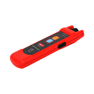 UNI-T UT691-10 Visual Fault Locator – 10mW Red Laser, 8–10km Range, 650nm, 2.5mm FC Connector, Continuous/Pulse, Rechargeable Fiber Optic VFL Pen - handheld, pen-shaped device featuring two buttons, a USB port, and a connector port at the top.