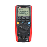 UNI-T UT71C High-Precision Intelligent True RMS Digital Multimeter – 40000 Count, AC/DC 1000V, 0.025% Accuracy, 400MHz, Temperature, USB & Bluetooth - red and black, showing the front display reading 0.0000 V, a central rotary dial, function buttons, and input ports.