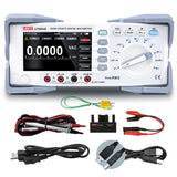 UNI-T UT8804E 5.5-Digit Bench Digital Multimeter – Dual Display, True RMS - with a digital display showing 0.0000 VAC, rotary dial, ports, and included test leads, cables, and accessories.